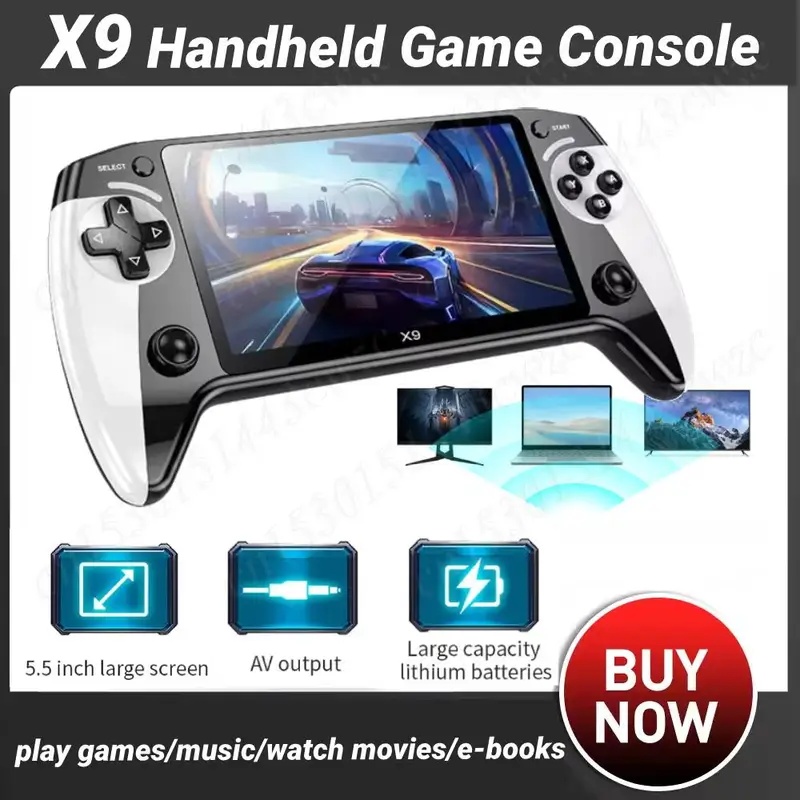 Gaming Console.Emulators - X9 Pocket Videogameconsole 5,5 inch HD-scherm