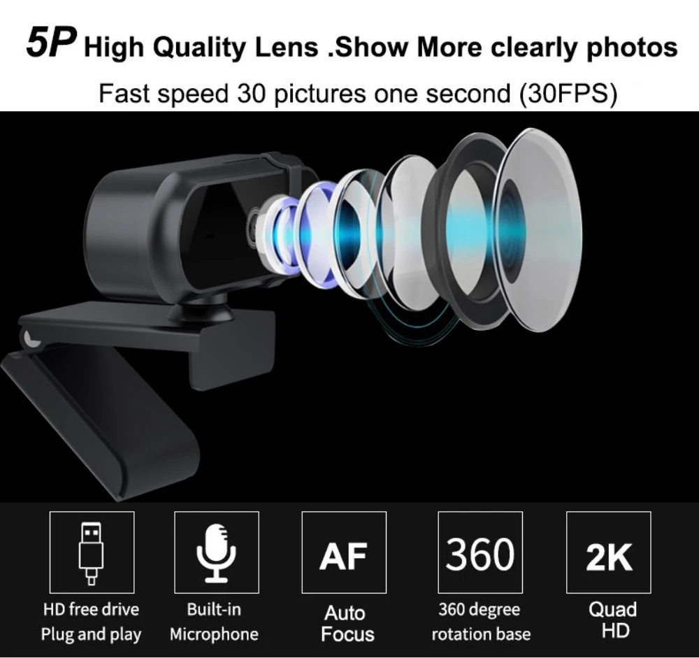 4K 2K Autofoucs Webcam 30fps F - Gaming Console Youtube recensie en prijs