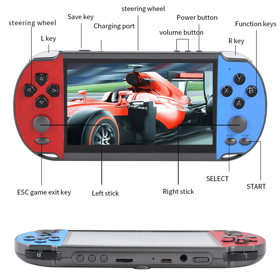 Draagbare Handheld Videogame T - Gaming Console.Emulators recensie en prijs